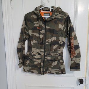 Bench camouflage Womens lightweight zipper jacket hood pocket size XL